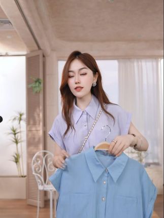 【欧若风新品】茵曼夏季通勤气质小飞袖短袖衬衫高级感休闲百搭衬衣 #每日搭配分享👗时尚穿搭 #穿出高级感 #夏季新款 #品质女装 #约会通勤都拿捏的衬衣推荐