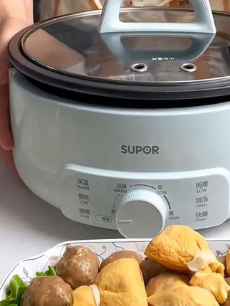 苏泊尔电火锅分体式可拆洗家用3L大容量1300W多功能用途火锅不粘