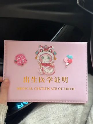 新生儿 出生第二天就可以办理出生证明了,出生证明千万不能折叠或者塑封,可以提前准备#证件保护套 #待产包 #孕期囤货