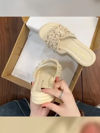 2025夏季女凉拖鞋来了韩版珍珠仙女风软底防滑外穿半拖超舒适时尚又百搭夏日必备, #无限回购的宝藏单品 #凉拖鞋 #软底防滑拖鞋 #女款半拖 #拖鞋