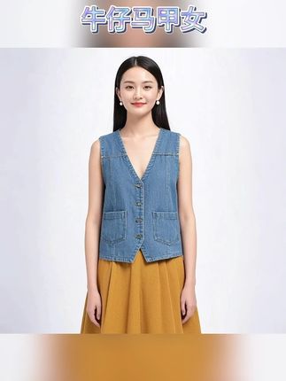 #女装#今天穿什么#品质女装#每日穿搭 新款外穿牛仔马甲女2025春秋季外搭白色马夹流行时尚显瘦气质上衣