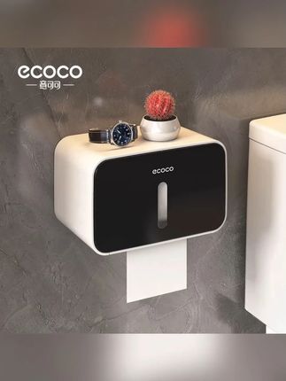 ecoco简约纸巾盒卫生间厕纸盒置物架厕所免打孔防水抽纸卷纸筒#纸巾盒 #卫生间纸巾盒 #免打孔纸巾盒 #卫生纸置物架 #厕纸盒