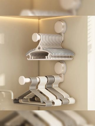 优勤吸盘衣架收纳架家用阳台多功能伸缩免打孔挂衣架墙上壁挂挂钩#衣架收纳 #免打孔衣架 #多功能衣架 #阳台好物 #优勤衣架