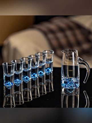 郝邵文推荐 高档蓝山白酒杯分酒器家用套装轻奢水晶玻璃酒具子弹杯小酒杯 #白酒杯 #分酒器 #酒杯 #酒具