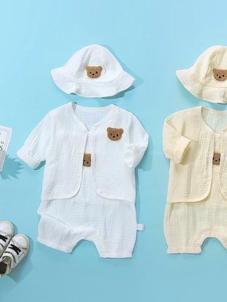 婴儿纯棉纱布连体衣宝宝背带夏季薄款套夏季外穿夏款 【精选】婴儿纯棉纱布连体衣宝宝背带夏季薄款套夏季外穿夏款#婴幼儿服饰 #源头工厂 #只做高品质 #新生儿 #好看的衣服都在这里