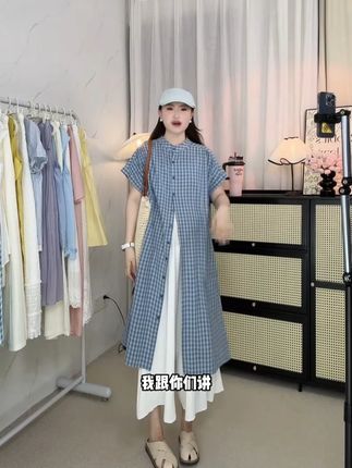 孕妇装夏装套装洋气时尚衬衫裙子两件套连衣裙夏季#夏季新款 #连衣裙 #遮肉显瘦 #品质女装 #孕妇装新款