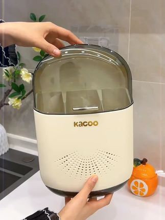 家用带盖防尘筷子筒壁挂式厨房沥水置物架餐具筷子收纳盒筷子收纳