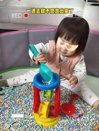 沙池玩沙子挖沙子玩具套装儿童宝宝室内玩沙池家用围栏池折叠圆形 #儿童玩具 #室内儿童乐园 #玩沙子 #儿童玩具
