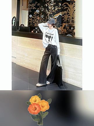秋季爆款!王家有鱼黑灰高腰阔腿牛仔裤,显瘦拖地超美 #女款牛仔裤 #王家有鱼裤子 #显瘦拖地裤 #高腰阔腿裤 #秋季女牛仔裤