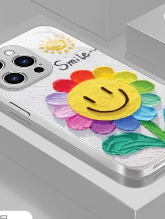 笑脸太阳花适用苹果17/16/华为P70/vivo/oppo金属漆防摔手机壳女#手机壳 #笑脸太阳花 #金属漆防摔 #多机型适用 #女生手机壳