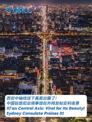 #西安中轴线 这下真美出圈了!中国驻悉尼总领事馆在外网发帖安利夜景#西安旅游 #夜景 #航拍