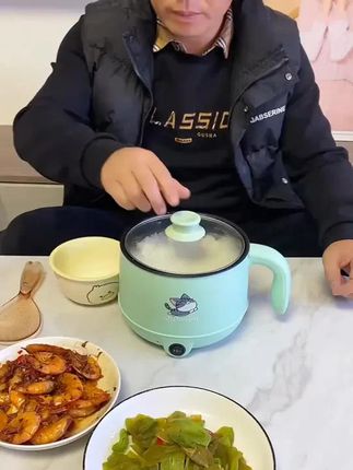 电煮锅多功能家用小电锅宿舍煮面煎炒一体小电饭锅电火锅1.8升