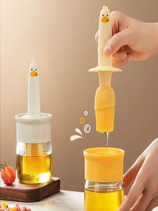 双枪烧烤刷油刷子家用硅胶带瓶厨房烙饼食品级油刷烘焙一体油刷瓶#餐具分享 #颜值餐具 #陶瓷餐具