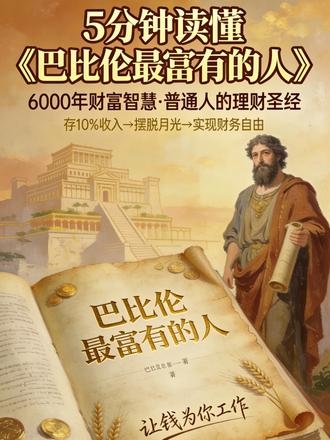 五分钟带你解读《巴比伦最富有的人》,普通人的第一桶金养成指南 #认知 #读书 #成长思维格局 #知识分享 #思维