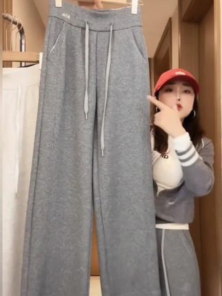 #小个子直筒裤 #阔腿裤 #小个子女裤 #休闲裤 #美式卫裤