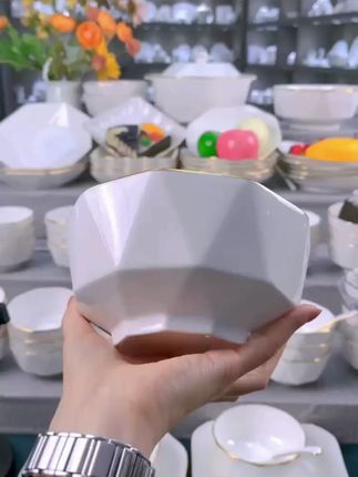 6个装!景德镇钻石人生6英寸陶瓷泡面大碗,家用超合适! #泡面碗6个装 #网红大碗 #网红陶瓷碗 #家用陶瓷碗 #泡面碗套装