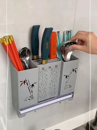 #筷子筒 #收纳盒 #筷子篓 #餐具收纳 #壁挂式筷子筒