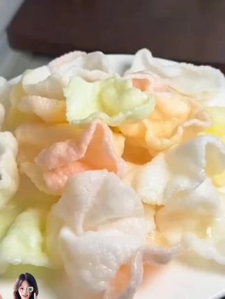 红梅 大连虾片自已炸油炸彩色经典怀旧零食特产食品500g大包装