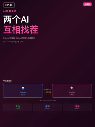 两个AI,互相找茬 让两个AI互相找茬 效果超出预期
#创业日记 #呆卡小镇 #ai设计 #claudecode #codex