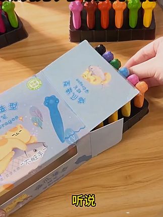 猫爪蜡笔不脏手油画棒儿童安全幼儿园专用不沾手24色画笔可水洗彩色涂色画画36色工具套装塑料腊笔宝宝水彩笔 #学生党必备 #学习用品 #文具安利