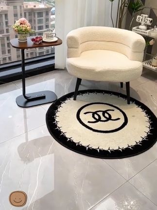 试衣镜前圆形地毯仿羊绒加厚地垫卧室衣帽间梳妆台吊篮垫摇摇椅垫#地毯 #圆形地毯 #椅子地毯 #吊篮垫 #摇摇椅垫
