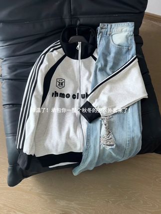 降温了!承包你一整个秋冬的卫衣外套来了! #ootd穿搭 #秋冬新款 #潮牌男女同款 #开衫外套 #条纹拼接