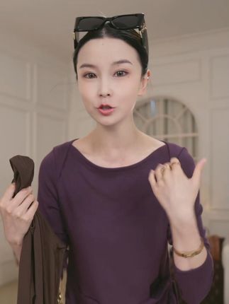 2025早秋新款时尚不规则下摆开叉百搭长袖T恤女上衣 #穿出高级感 #显瘦穿搭 #品质女装 #显瘦 #春夏新款