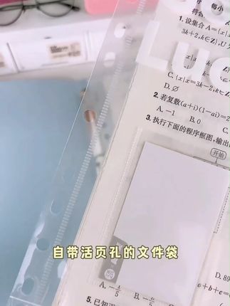 自带活页孔的文件袋,真的让收纳变得很灵活! #三年二班文具 #活页文件收纳袋 #文件袋 #科目袋 #试卷收纳