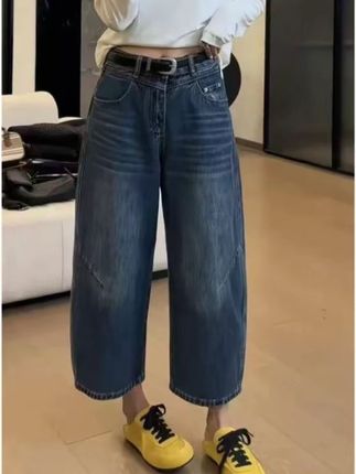 窄版阔腿牛仔裤子女秋冬新款梨形身材显瘦裤大码胖妹妹显瘦萝卜裤#窄版阔腿牛仔裤 #百搭裤子 #显高显瘦显腿长 #牛仔裤 #显瘦遮肉