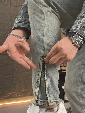 潮男秋季必备拉链设计款牛仔裤,修身版型高级感满满! #显高显瘦显腿长 #男裤 #百搭裤子 #只做高品质 #牛仔裤