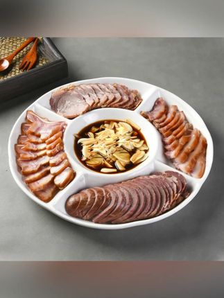 卤水拼盘酒店饭店专用盘子干果点心小吃分格盘多格五格盘陶瓷餐盘#陶瓷餐盘 #多格餐盘 #酒店专用 #干果盘 #小吃盘