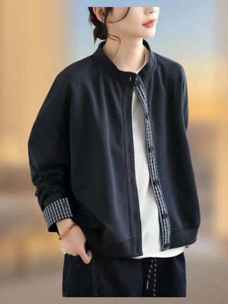 #春秋外套 #文艺风 #显瘦穿搭 #拼接设计 #复古简约