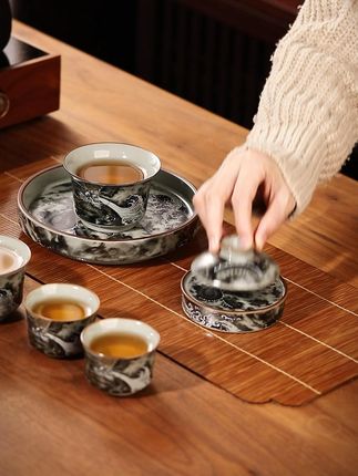 谁懂啊!这套「墨龙出海」茶具,摆桌待客被问了800次链接