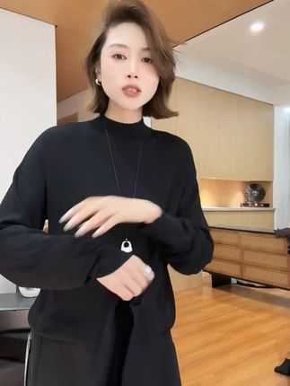 #女装#时尚女装#气质穿搭#今天穿什么#显瘦穿搭YYOUHAN 2025新款【经典永存】立领显瘦百搭长袖针织衫