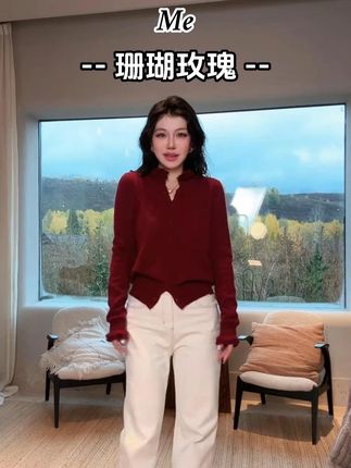 ME【珊瑚玫瑰】阿拉善山羊绒混纺松软手工勾花时尚百搭毛衣#穿出高级感 #显瘦遮肉 #谁穿谁好看 #气质穿搭 #休闲减龄穿搭