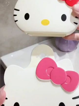 可爱小猫置物架家用壁挂式收纳盒卡通免打孔客厅卫生间挂墙收纳架#置物架 #置物架推荐 #收纳架