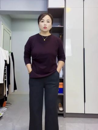 #小个子初秋显瘦穿搭 #被秋日氛围感穿搭拿捏了 #如何通过穿搭摆脱路人感 #通勤穿搭如何摆脱土气感 #谁能拒绝舒华cleanfit风 人字纹毛呢阔腿裤女垂感拖地裤高腰大码遮肉直筒裤宽松显瘦休闲裤