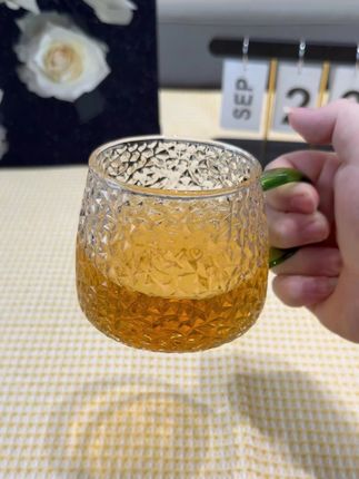 喝水咖啡两用杯|【一人一色/可微波炉】家用耐高温 大容量锤纹玻璃杯 #玻璃杯  #杯子  #玻璃咖啡杯  #锤纹水杯  #耐高温水杯