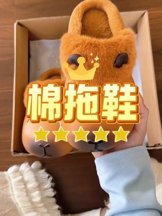 #拖鞋 #棉拖鞋 #卡皮巴拉