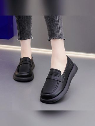 休闲软底单鞋女2025春季新款百搭英伦风懒人休闲两穿乐福鞋大码42#单鞋 #乐福鞋 #休闲鞋 #软底鞋 #英伦风小皮鞋