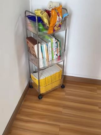 亚克力桌边书架大间距书桌置物架多层书本收纳架可移动家用小推车#家居收纳 #书架推荐 #可移动书架 #多层置物架 #家用好物