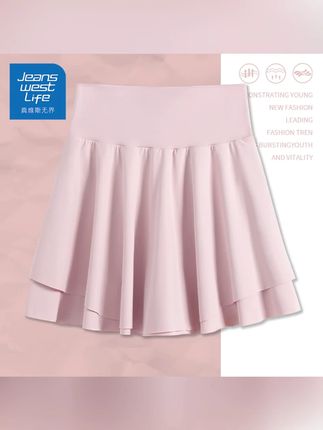 真维斯无界夏季新款粉色防走光运动短裙女生显瘦高腰时尚夏日穿搭#运动短裙 #高腰显瘦 #高腰短裙 #夏季新款 #防走光短裙