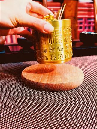 纯铜烟灰缸带盖防飞灰烟味黄铜烟缸车载家用办公室精致装饰铜摆件