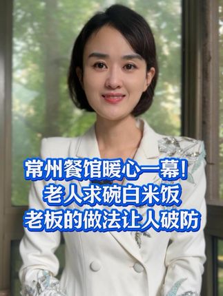 常州餐馆暖心一幕!老人求碗白米饭,老板的做法让人破防