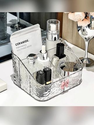 【新款加厚蝴蝶结】轻奢化妆品收纳盒桌面梳妆台口红护肤品亚克力#化妆品收纳盒 #轻奢风 #桌面收纳 #口红护肤品收纳 #蝴蝶结收纳盒