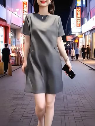 2025夏新款大码连衣裙胖妹通勤宽松名媛中长裙职场气质连衣裙 2025夏新款大码连衣裙胖妹通勤宽松名媛中长裙职场气质A字连衣裙#连衣裙推荐 #连衣裙 #2025夏新