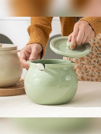 #郝邵文 推荐 奶油大号陶瓷家用猪油罐耐高温油带盖大容量辣椒罐子厨房储油罐#厨房储油罐 #厨房陶瓷罐 #家用陶瓷罐 #家用猪油罐