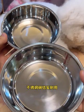 狗盆狗食盆不锈钢宠物碗大容量喝水大型犬可爱防打翻狗碗防打翻碗#狗碗 #宠物碗 #不锈钢狗盆 #狗食盆 #防打翻狗碗