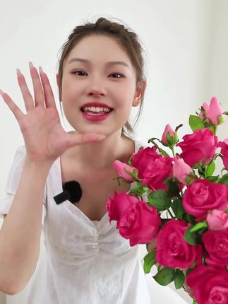 保加利亚逼真仿真花假花花束客厅餐桌高级花艺摆件装饰桌面插花#仿真花束 #家居装饰 #花艺摆件 #保加利亚花束 #桌面插花