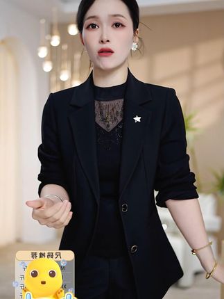黑色小西装外套女2025年秋装气质修身百搭职业西装 #穿出高级感 #品质女装 #高级穿搭 #西服 #减龄显瘦